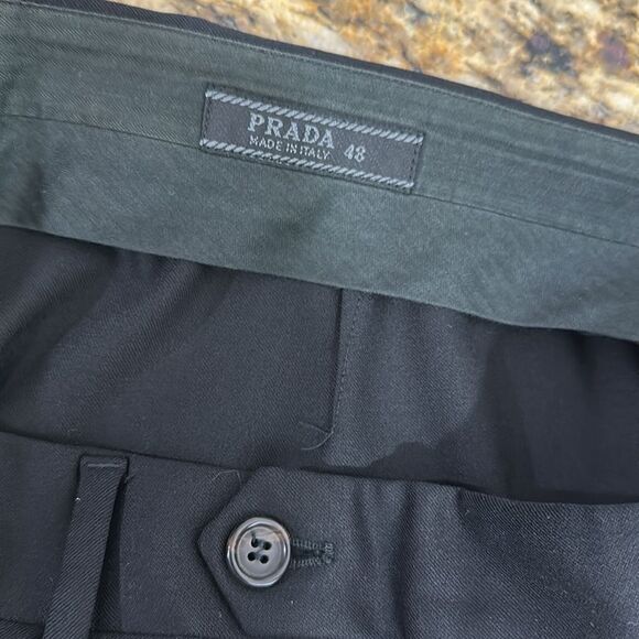 Prada Classic Virgin Wool Blend Slim Straight Black Trousers Size 38 - Picture 6 of 12